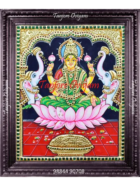 Divine Gajalakshmi Tanjore Painting